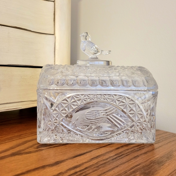 Vintage Crystal Bird Candy Dish - Hofbauer Collection - Picture 9 of 9